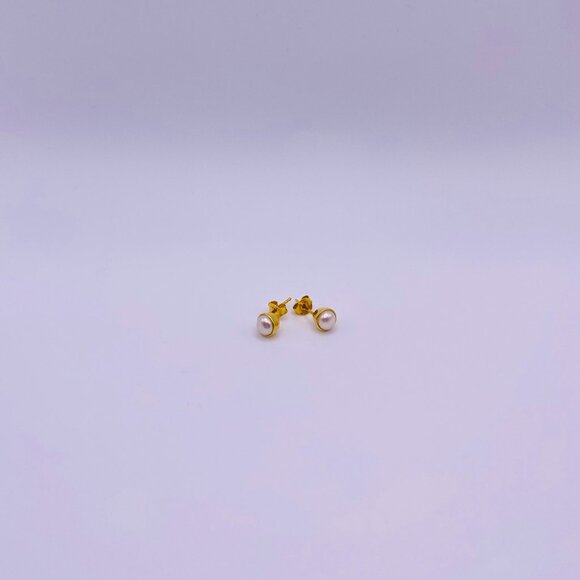 Gold Plated Pearl Earrings for Her - Picture 4 of 7
